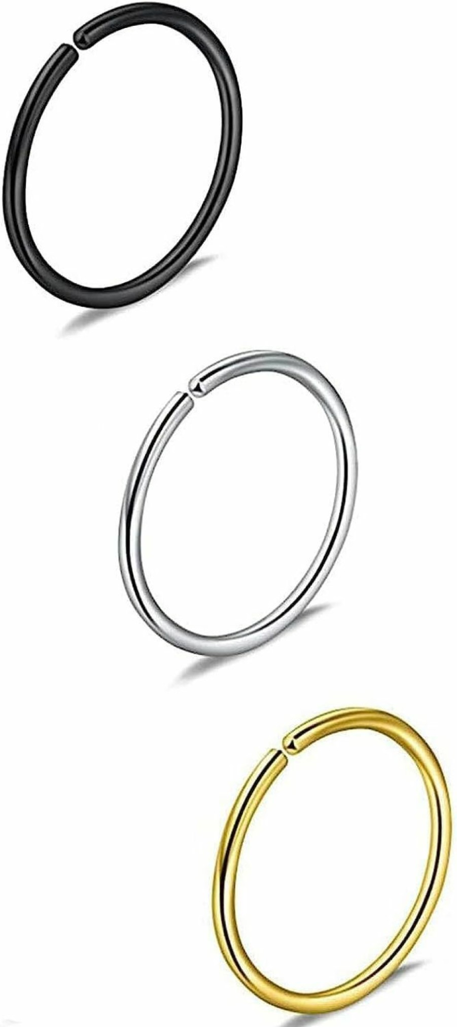 Generic Aarav Home Fashion Steel 8Mm No Rusting Pack Of 3 Pcs Clip-On Non-Pierced Nose Ring For Women And Girls (Gold) Faux Body Piercing Jewelry