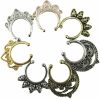 Honbay Honbay 7Pcs Fake Septum Clicker Nose Hoop Ring Non Piercing Clip Faux Body Piercing Jewelry