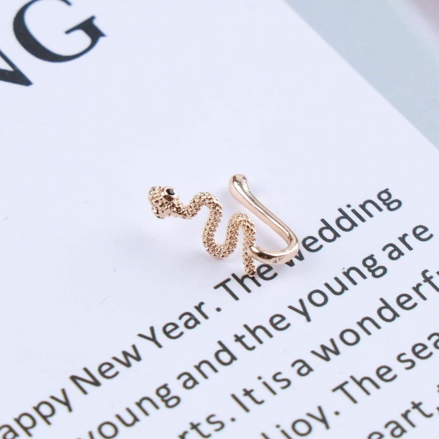 Erimberate Erimberate Punk Snake Nose Ring Gold Snake Clip On Nose Ring Serpent Non Piercing Nose Ring Viper Snake Nose Ring Hoop Jewelry For Women And Girls Gifts Faux Body Piercing Jewelry