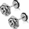 Comfort Zone Studios Comfort Zone Studios Stainless Steel Rose Flower Floral Faux Fake Cheater Ear Plugs Gauge, Pair Faux Body Piercing Jewelry