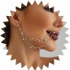 Zeshimb Zeshimb Punk Fake Nose Ring Hoop Crystal Rhinestone Nose Rings With Chain Tassel Non-Piercing Hollow Leaf Nose To Ear Chain Jewelry Indian Nose Ring Studs Nostril Body Accessories For Women Girls Faux Body Piercing Jewelry