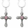 Pierced Owl Pierced Owl - Cz Crystal Dangling Cross Clip On Non-Pierce Fake Nipple Rings, Sold As A Pair Faux Body Piercing Jewelry