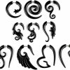 Generic 10Pcs Fake Gauges For Men Women, Tribal Spiral Fake Snail Gauges, Surgical Stainless Steel Acrylic Fake Ear Tapers Gothic Fake Plugs, Goth Devil Horn Stud Earrings Tunnel Body Piercing Jewelry Faux Body Piercing Jewelry