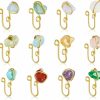 MTLEE Mtlee 12 Pieces Crystal Stone Nose Cuff Rings African Nose Cuff Fake Nose Rings Adjustball Non Piercing African Rings For Women Men Girls Faux Body Piercing Jewelry