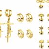 Zysta 8 Paris Earring Studs Set Mixed Styles Punk Cool Skull Claw Stud Earrings Sets Fake Illusion Ear Gauge Hinged Dangle Cross Spike Hinged Hoop Earrings Tunnel Plugs Faux Body Piercing Jewelry