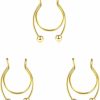 PUMTOK 20G Fake Nose Ring Stainless Steel Fake Septum Ring Faux Clip On Nose Ring Hoop For Women Men Faux Body Piercing Jewelry