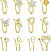 Sanfenly Sanfenly 12Pcs Fake Nose Rings Adjustable Nose Cuff Non Piercing Nose Rings Nostril Jewelry For Women Faux Body Piercing Jewelry