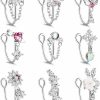 FIBO STEEL Fibo Steel 9 Pcs Fake Nose Rings Dangle Clip On Nose Rings For Women African Nose Cuffs Faux Nose Rings Non Piercing Jewelry Faux Body Piercing Jewelry