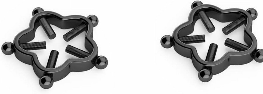 MIFYNN Mifynn 2Pcs Non-Piercing Nipple Rings Nipple Shield Rings Adjustable Pressure Nipple Rings Stainless Steel Nipple Shield Rings Bar Nipple Rings Body Nipple Jewelry (037Black) Faux Body Piercing Jewelry