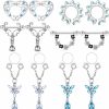 Hicarer Hicarer 12 Pieces Fake Nipple Ring Stainless Steel Dangle Include 8Pcs Non-Piercing Nipplerings And 4Pcs Faux Piercing Nipple Rings For Women Piercing Jewelry Faux Body Piercing Jewelry