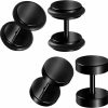 BIG GAUGES Big Gauges 2 Pairs 316L Surgical Steel Black Anodized O-Rings 16Gauges 1.2 Mm Fake Plugs Illusion Piercing Ear Cheater Earring Lobe Faux Body Piercing Jewelry