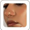 Iaceble Iaceble Bohemia Crystal Cross Nose Ring Gold Crystal Cz Cross Nose Cuff Cross U Shape Clip On Nose Stud Cross Fake Nose Ring Body Nose Ring Jewelry For Women And Girls Faux Body Piercing Jewelry