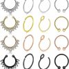 VCMART Vcmart Fake Nose Ring Fake Septum Fake Nose Ring Hoop Clip On Fake Nose Piercing Faux Lip Ear Septum Nose Ring Non Pierced Fake Nose Rings For Women Men No Piercing Body Jewelry Faux Body Piercing Jewelry