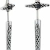 Pierced Owl 20Ga 316L Stainless Steel Sword With Celtic Weave Fake Taper Earrings, Sold As A Pair Faux Body Piercing Jewelry