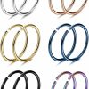 FIBO STEEL Fibo Steel 18-20G 12-24Pcs Stainless Steel Body Jewelry Piercing Nose Ring Hoop Nose Piercing … Faux Body Piercing Jewelry