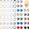 FASACCO Fasacco Fake Nose Ring Fake Septum Faux Nose Stud Fake Nose Piercing Faux Pretend Nose Ring Faux Body Piercing Jewelry