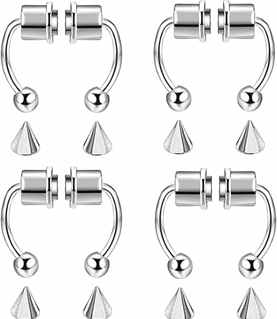 CARSINEL Carsinel Non Piercing Magnetic Septum Nose Ring For Women Stainless Steel Hoop Reusable Fake Nose Jewelry Faux Body Piercing Jewelry