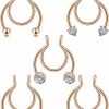 BODY16G CZCZ Body16G Czcz 20G Fake Nose Rings Hoop Clip-On Stainless Steel Septum Jewelry Non Piercing Fake Cartilage Earring Lip Ring Faux Nose Ring Piercing Jewelry For Women Men Faux Body Piercing Jewelry