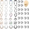 ORAZIO Orazio Fake Nose Rings For Women Faux Septum Nose Ring Stud Fake Septum Nose Hoop Rings Nose Cuffs For Non Pierced Nose Faux Body Piercing Jewelry