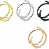 SHONDE Shonde 3Pcs Fake Nose Ring Hoop Set, Hypoallergenic Faux Piercing Jewelry, 8Mm Thin Nose Rings Hoops For Women Men Faux Body Piercing Jewelry