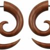 Pierced Owl Pierced Owl 16Ga Organic Sawo Wood Fake Spiral Taper Plug Earrings, Sold As A Pair Faux Body Piercing Jewelry