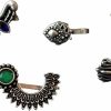 Generic The_Lovely_Store_|| Green || Toxidised Gemstone Designer Clip On Nose Pin Without Piercing For Women || Nose Ring || Nose Stud || Nose Jewelry Faux Body Piercing Jewelry