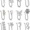 JOERICA Joerica 12Pcs Fake Nose Ring For Women Nose Cuffs Non Piercing Jewelry Cz Opal Butterfly Moon Heart Flower Clip On Nose Ring Adjustable Faux Nose Rings Set Faux Body Piercing Jewelry