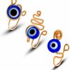 COLORFUL BLING Colorful Bling 3Pcs Evil Eye Nose Ring, Non Piercing Nose Clip On, Fake Piercings Nose Ring For Women Men, Turkish Eye Protection Luck Gold Plated Nose Cuff, Summer Body Jewelry Faux Body Piercing Jewelry