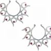 Body Accentz Body Accentz Nipple Rings No Piercing Pair Non-Piercing Clip On Nipple Ring Tribal Floral Flower Heart Pair (Silvertone Spike Pk) Faux Body Piercing Jewelry