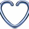 Amelia Fashion Amelia Fashion 16Ga Heart For Cartilage/Tragus/Daith And More Titanium Plated 316L Surgical Stainless Steel (Choose Color) Faux Body Piercing Jewelry