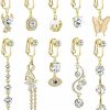 NICEIGHT Niceight 10Pcs Faux Belly Button Rings For Women Dangle Belly Rings Clip On Belly Rings Butterfly Evil Eye Fake Navel Rings Non Piercing Jewelry Faux Body Piercing Jewelry