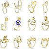 MTRSUE Nose Cuff Non Piercing Geometric Adjustable Ring Clip,Faux African Unique Ear Cuff Jewelry,Fake Septum Ring For Women Men,12Pcs Faux Body Piercing Jewelry