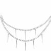 rgwtgkyh Gothic Body Chain With Clamps For Women Stainless Steel Adjustable Body Clamp Silver White Non-Piercing Body Clip Rivet Metal Body Chain Body Rings For Women Faux Body Jewelry Faux Body Piercing Jewelry