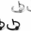 Jovivi Jovivi 2 Pairs 16G Stainless Steel Fake Lip Ear Nose Stud Ring Clip On Cartilage Non Piercing Rings Hoop Gothic Faux Body Piercing Jewelry