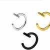 LRGKMCWTOB Lrgkmcwtob 3Pc 16G Stainless Steel Fake Lip Ear Nose Stud Ring Clip On Cartilage Non Piercing Rings Hoop Gothic Glitter Cz No Hole Fake Lip Nail Lip Clip Lip Ring Faux Body Piercing Jewelry