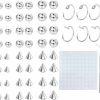 TEN MIRO Ten Miro Fake Eyebrow Ring Fake Lip Labret Studs Replacement Balls Spike With 100Pcs Sticker Non-Piercing Nose Rings Hoop Body Jewelry Fake Skin Piercing 3Mm 4Mm 5Mm Faux Body Piercing Jewelry