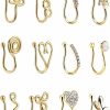 REVOLIA Revolia 12Pcs Faux Nose Rings For Women Girls Fake Nose Ring Hoop Non Piercing Nose Ring Nose Cuff Set Faux Body Piercing Jewelry