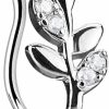 Amelia Fashion Amelia Fashion Silver Olive Branch With Cz Non-Piercing Nose Clip-On Faux Body Piercing Jewelry