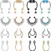 TOKRING Tokring Fake Nose Ring Fake Septum Fake Nose Studs Nose Cuffs Clip On Lip Ear Hoop Non Pierced Jewelry For Women Men Faux Body Piercing Jewelry