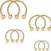 Ruifan Ruifan 8-12Pcs 16G Surgical Steel Cbr Nose Septum Horseshoe Earring Eyebrow Tongue Lip Nipple Helix Tragus Piercing Ring 6-16Mm Faux Body Piercing Jewelry