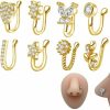 Sither Sither 8 Pcs Nose Rings Cuff For Women And Men Faux Nose Rings Clip Non Piercing Fake Nose Rings Pack Body Piercing Jewelry For Gift Faux Body Piercing Jewelry