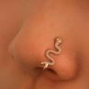 Zeshimb Zeshimb Snake Nose Ring Stud Tiny Clip On Nose Ring Nose Stud Faux Septum Nose Rings African Nose Cuff Gold Clip On Non Pierced Nose Ring Body Non Piercing Jewelry For Women Girls Faux Body Piercing Jewelry