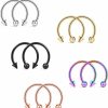 Ruifan Ruifan 10-24Pcs 16G Surgical Steel Nose Septum Horseshoe Hoop Earring Eyebrow Tragus Lip Piercing Ring Faux Body Piercing Jewelry