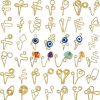 Yinkin Yinkin 42 Pieces Multi Style Fake Nose Rings African Nose Cuff Nose Cuffs For Non Pierced Nose Faux Women'S Nose Cuffs Gold, Evil Eye, Crystal, Cute Nose Jewelry Clip For Women Men Girl Faux Body Piercing Jewelry