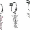 Pokinge 3 Pcs Fake Belly Button Ring Non Piercing Butterfly Dangling Fake Belly Rings Clip On Belly Button Rings For Women Girls Piercing Jewelry Faux Body Piercing Jewelry