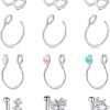 Anicina Anicina Fake Faux Nose Ring Fake Septum Nose Hoop Piercing Faux Fake Double Nose Ring Fake Earrings For Men Women Non Piercing Faux Body Piercing Jewelry