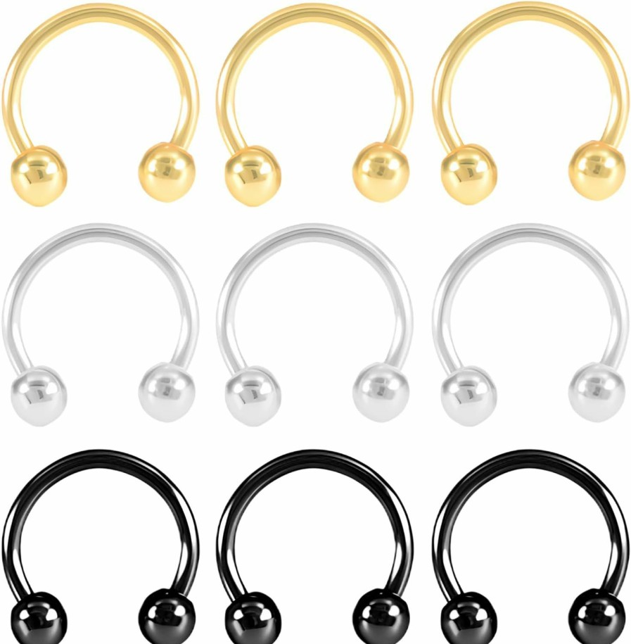 Amoina Amoina Fake Nose Ring 20G Faux Piercing Jewelry 8Mm Fake Nose Ring Hoop For Faux Lip Septum Nose Ring Set Faux Body Piercing Jewelry