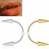 Ypser Ypser 2Pc Vampire Teeth Ring Stainless Steel Teeth Nail Rings Piercing Teeth Jewelry Faux Body Piercing Jewelry