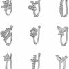 Sither Sither 9 Pieces Nose Rings Cuff Set For Women And Men Faux Nose Rings Clip Non Piercing Fake Nose Rings Pack Body Piercing Halloween Jewelry For Gift Faux Body Piercing Jewelry