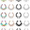 SCERRING Scerring Fake Septum Nose Hoop Rings Clear Cz Faux Non Pierced Clicker Hanger Nose Septum Ring Clip On Body Piercing Jewelry 20Pcs Faux Body Piercing Jewelry